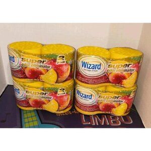 Lot Of 4 Wizard Mango Peach Super Odor Eliminator Gel 8 Piece Twin Packs New